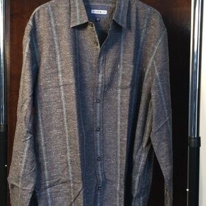 32 BAR BLUES Mens XXL  Dark Gray Muted Pattern Shirt …new is packaging